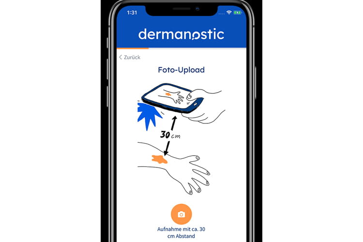 Die App erklärt genau, was für die Online-Behandlung notwendig ist Die App erklärt genau, was für die Online-Behandlung notwendig ist