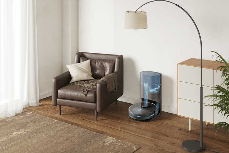 Die Absaugstation nimmt Nutzern viel Arbeit ab und entleert den Saugroboter-Staubbehälter automatisch Die Absaugstation nimmt Nutzern viel Arbeit ab und entleert den Saugroboter-Staubbehälter automatisch