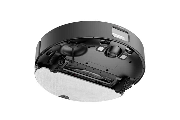 Auf der Unterseite befindet sich ein Wischmodul und eine gummierte Hauptwalze Auf der Unterseite befindet sich ein Wischmodul und eine gummierte Hauptwalze