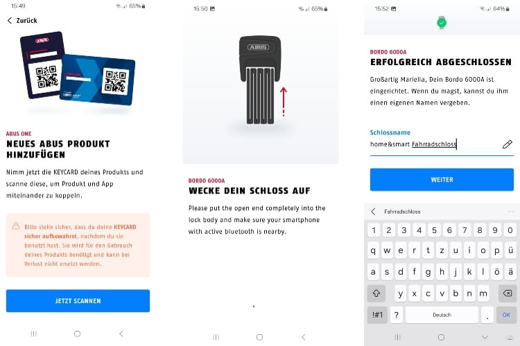 Die Einrichtung des BORDO One in der App war einfach und ging schnell Die Einrichtung des BORDO One in der App war einfach und ging schnell