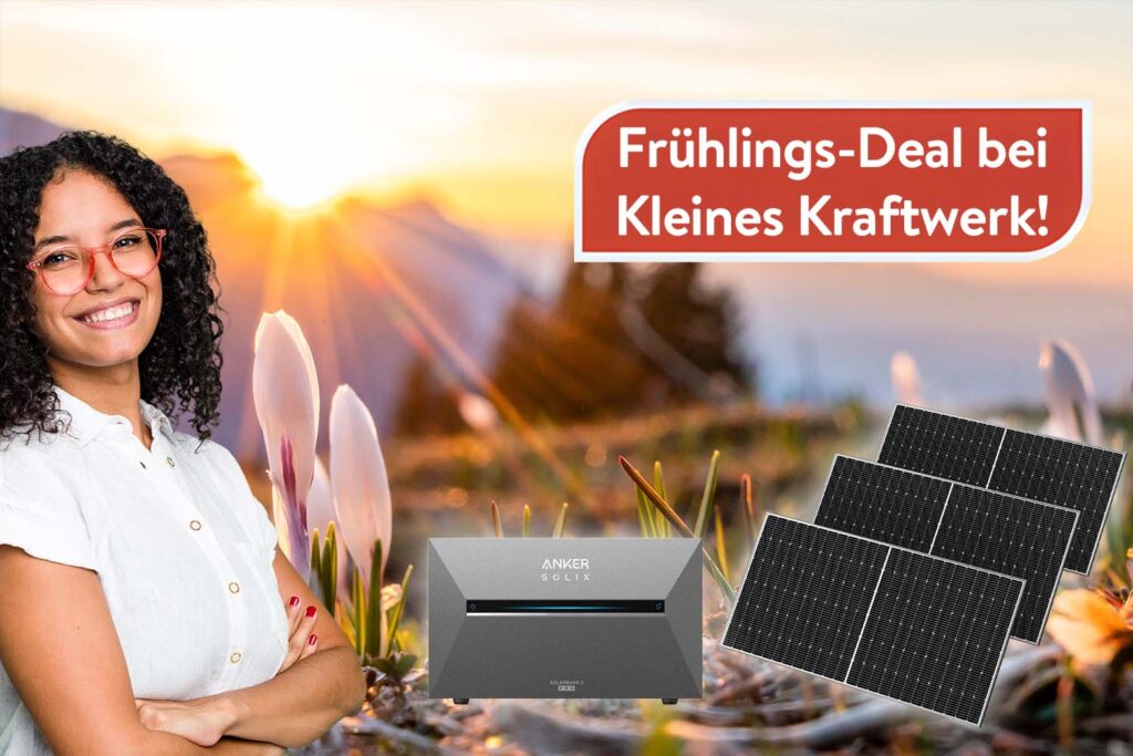 Preis-Alarm! 900 Watt Balkonkraftwerk bei Kleines Kraftwerk + Premium Speicher unter 1.400€