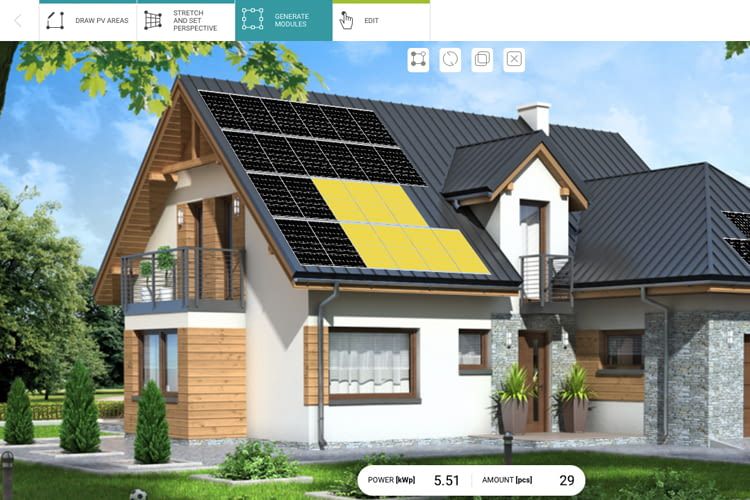Anhand von Skizzen, Bildern oder Google Maps plant die Software die PV-Projekte Anhand von Skizzen, Bildern oder Google Maps plant die Software die PV-Projekte