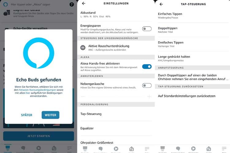 Die Einrichtung der Echo Buds 2 ist einfach und benötigt nicht viel Zeit Die Einrichtung der Echo Buds 2 ist einfach und benötigt nicht viel Zeit