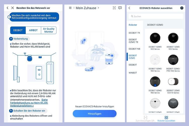 Die Einrichtung der ECOVACS App ist in wenigen Schritten durchführbar Die Einrichtung der ECOVACS App ist in wenigen Schritten durchführbar