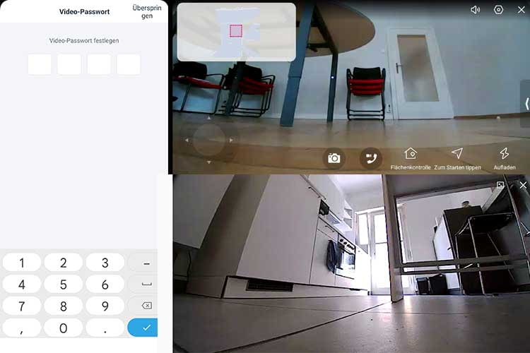 Sicherheit geht vor: Schaltet man sich auf die Kamera von ECOVACS Deebot T9 AIVI, muss zuvor ein PIN eingegeben werden Sicherheit geht vor: Schaltet man sich auf die Kamera von ECOVACS Deebot T9 AIVI, muss zuvor ein PIN eingegeben werden