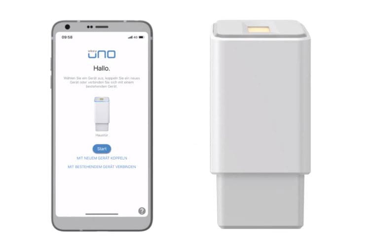 Bei dem Fingerprint Türöffner ekey uno besteht eine praktische App-Anbindung Bei dem Fingerprint Türöffner ekey uno besteht eine praktische App-Anbindung
