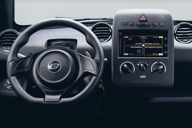 Das Intenieur des Elektroautos e.GO Life ist funktional und übersichtlich gestaltet. Das Intenieur des Elektroautos e.GO Life ist funktional und übersichtlich gestaltet.