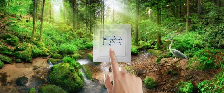 Der batterielose EnOcean Schalter mit dem Siegel u0022Battery-free by EnOceanu0022 Der batterielose EnOcean Schalter mit dem Siegel u0022Battery-free by EnOceanu0022