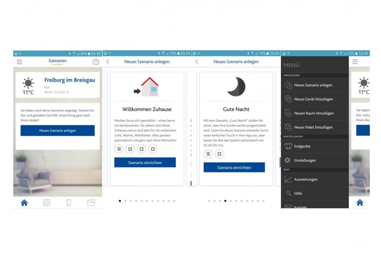Szenarien machen das Smart Living System erst richtig praktisch, sie werden über die App erstellt Szenarien machen das Smart Living System erst richtig praktisch, sie werden über die App erstellt