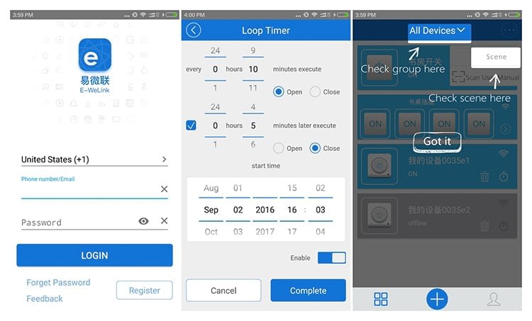 Mit der eWeLink-App lassen sich alle mit Sonoff verbundenen Geräte verwalten und steuern Mit der eWeLink-App lassen sich alle mit Sonoff verbundenen Geräte verwalten und steuern