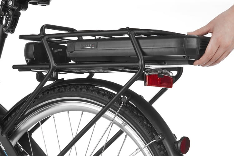 Nachteil des FISCHER Komfort ECU 1760 E-Bike: Der Akku ist ungünstig positioniert Nachteil des FISCHER Komfort ECU 1760 E-Bike: Der Akku ist ungünstig positioniert