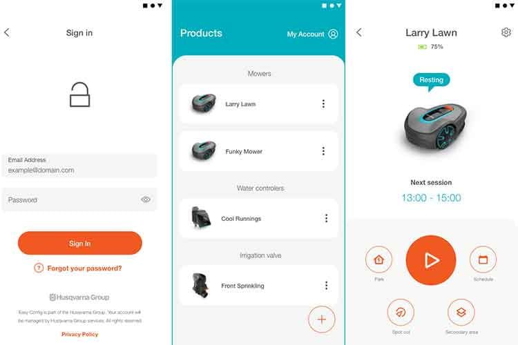Für die Nutzung der GARDENA Bluetooth-App ist ein Nutzerkonto nötig (li.), die minimo-Bedienung ist übersichtlich und intuitiv (re.) Für die Nutzung der GARDENA Bluetooth-App ist ein Nutzerkonto nötig (li.), die minimo-Bedienung ist übersichtlich und intuitiv (re.)