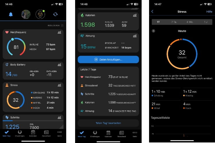 Die App der Venu 3 ist intuitiv bedienbar und verschafft genauere Einblicke in alle Messungen Die App der Venu 3 ist intuitiv bedienbar und verschafft genauere Einblicke in alle Messungen