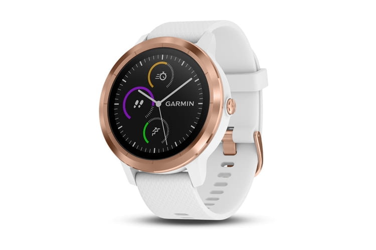 In exklusivem Weiß/Roségold ist Garmin vívoactive 3 etwas teurer als in Schwarz In exklusivem Weiß/Roségold ist Garmin vívoactive 3 etwas teurer als in Schwarz