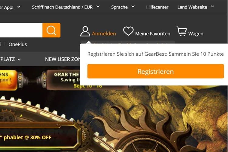Gearbest lockt auch bei der Anmeldung mit Zusatzpunkten Gearbest lockt auch bei der Anmeldung mit Zusatzpunkten
