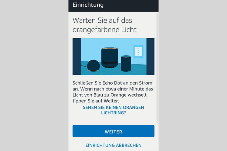 Die Alexa App leitet Nutzer Schritt-für-Schritt durch den Installationsprozess Die Alexa App leitet Nutzer Schritt-für-Schritt durch den Installationsprozess