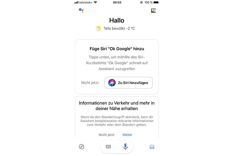 Auch mit dem iPhone funktioniert der Google Assistant gut Auch mit dem iPhone funktioniert der Google Assistant gut