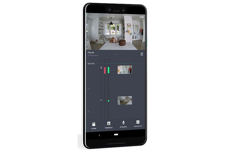Der Zugriff auf die Google Nest Aware Dienste erfolgt über Smartphone App Der Zugriff auf die Google Nest Aware Dienste erfolgt über Smartphone App