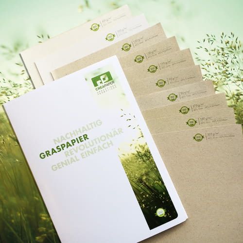 Papier aus Gras statt Zellstoff - in unterschiedlichen Stärken und Formen Papier aus Gras statt Zellstoff - in unterschiedlichen Stärken und Formen