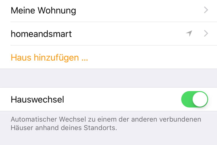 Über Home-App einstellen: Haus hinzufügen und Hauswechsel automatisch erkennen Über Home-App einstellen: Haus hinzufügen und Hauswechsel automatisch erkennen
