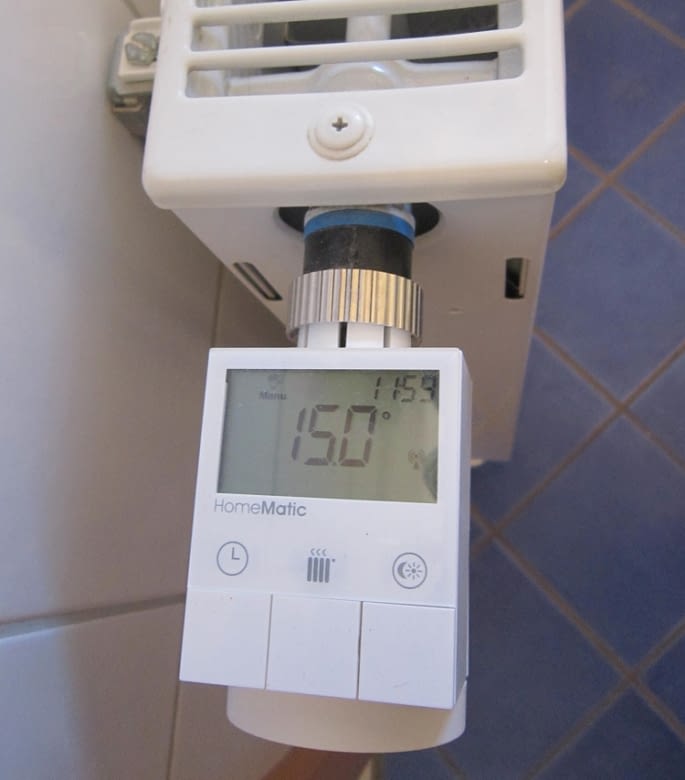 Unter anderem testeten wir Szenarien mit dem Heizkörperthermostat von Homematic Unter anderem testeten wir Szenarien mit dem Heizkörperthermostat von Homematic