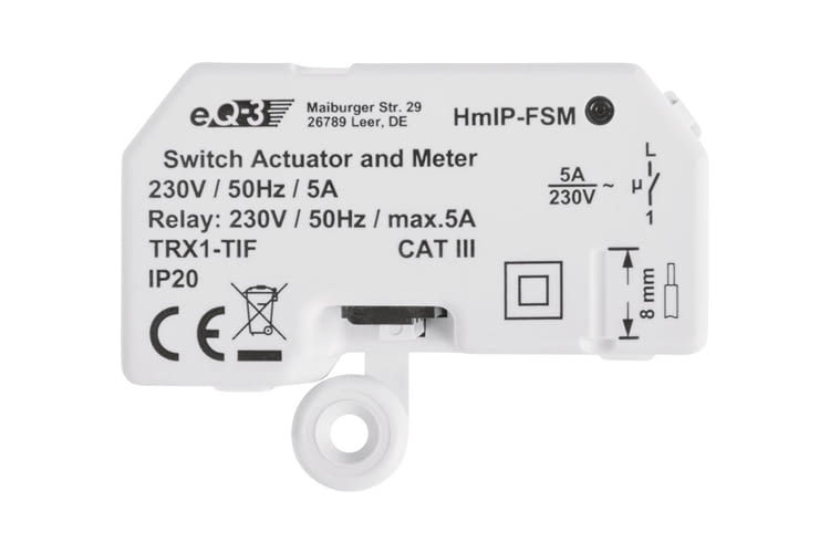 Der Homematic IP Schalt-Mess-Aktor (Unterputz) ist kompakt gebaut und daher leicht einbaubar Der Homematic IP Schalt-Mess-Aktor (Unterputz) ist kompakt gebaut und daher leicht einbaubar