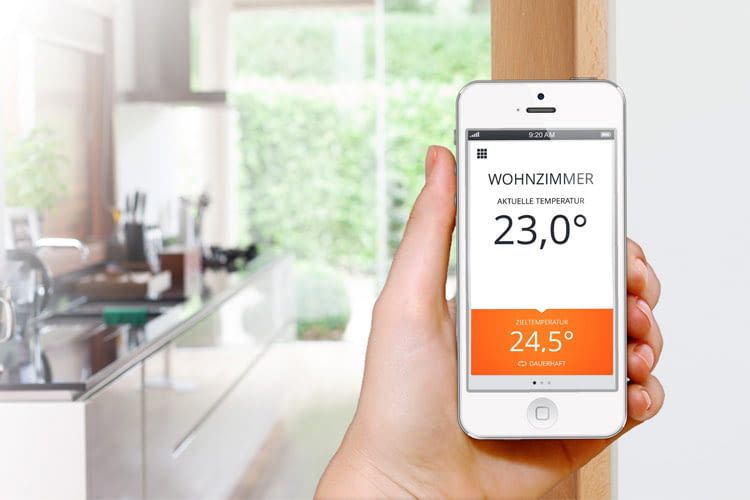 Die App ermöglicht es die Thermostate komfortabel zu bedienen Die App ermöglicht es die Thermostate komfortabel zu bedienen