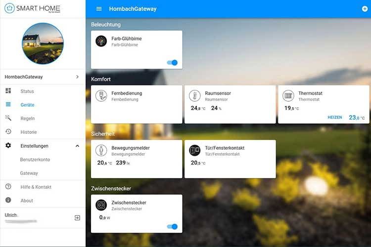 Sehr gut: Das SMART HOME by hornbach System lässt sich auch per Desktop verwalten. Das ist komfortabel Sehr gut: Das SMART HOME by hornbach System lässt sich auch per Desktop verwalten. Das ist komfortabel