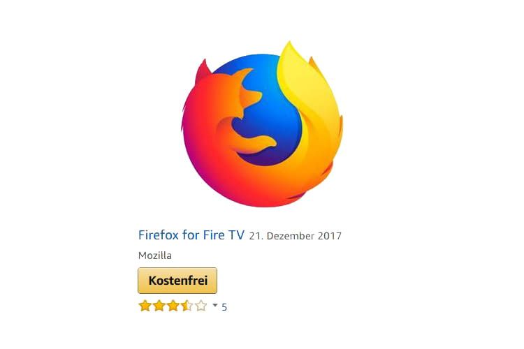 Die Browser-App Firefox for Fire TV ist kostenlos im Amazon App Shop erhältlich Die Browser-App Firefox for Fire TV ist kostenlos im Amazon App Shop erhältlich