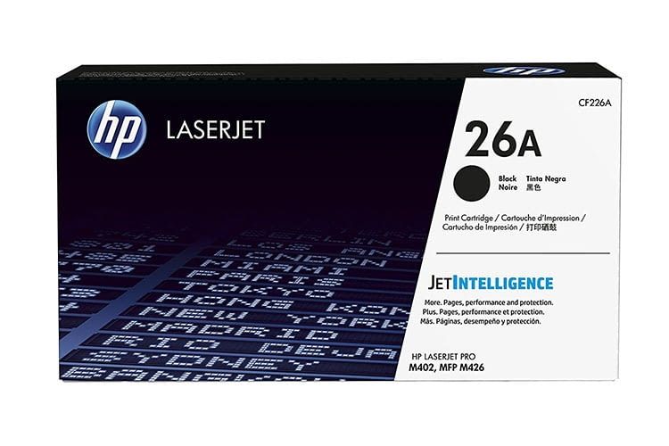 Die Toner-Kartusche HP 26A für den HP LaserJet Pro bietet eine Druckkapazität von 3.100 Seiten Die Toner-Kartusche HP 26A für den HP LaserJet Pro bietet eine Druckkapazität von 3.100 Seiten
