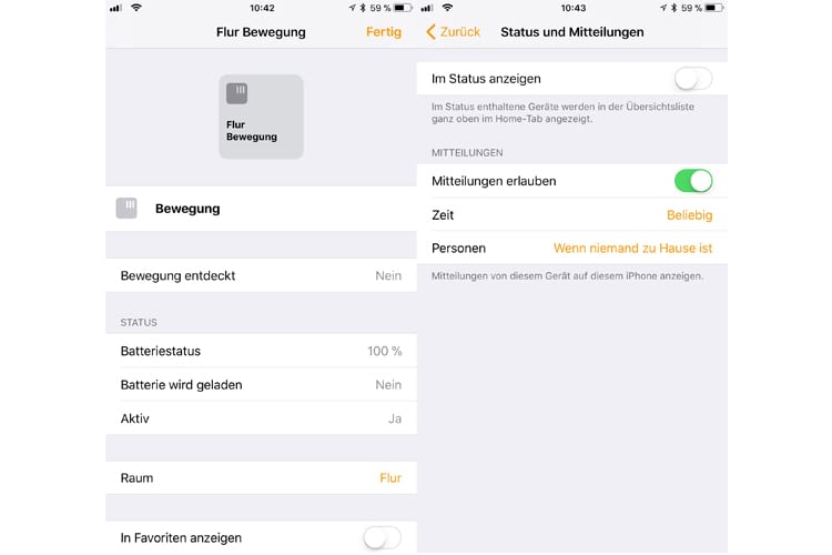 Mit den Einstellungsoptionen der Home-App verwandelt sich der Hue-Bewegungsmelder in eine Mini-Alarmanlage Mit den Einstellungsoptionen der Home-App verwandelt sich der Hue-Bewegungsmelder in eine Mini-Alarmanlage