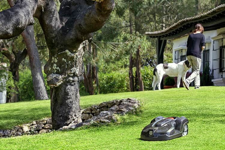Der Mähroboter HUSQVARNA AUTOMOWER 420 mäht Bahnen nach dem Zufallsprinzip Der Mähroboter HUSQVARNA AUTOMOWER 420 mäht Bahnen nach dem Zufallsprinzip