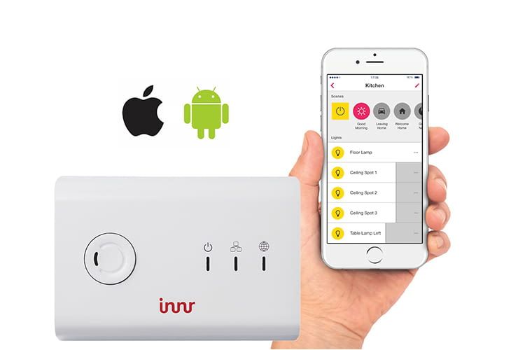 Die Innr Bridge und App sorgen für volle Kontrolle des intelligenten Lichtsystems Die Innr Bridge und App sorgen für volle Kontrolle des intelligenten Lichtsystems