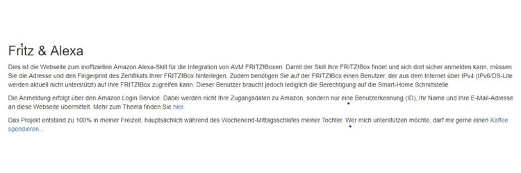 Bedingungen des inoffziellen FRITZ! Alexa Skills Bedingungen des inoffziellen FRITZ! Alexa Skills