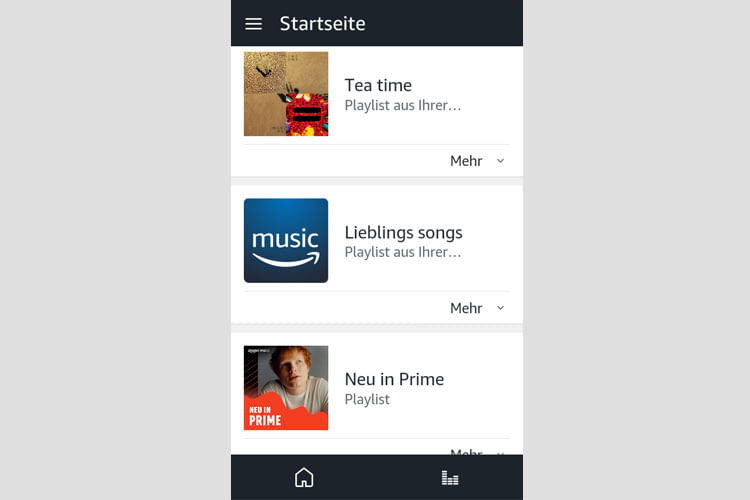 In der Alexa App sind die zuletzt aufgerufenen Playlists einsehbar In der Alexa App sind die zuletzt aufgerufenen Playlists einsehbar