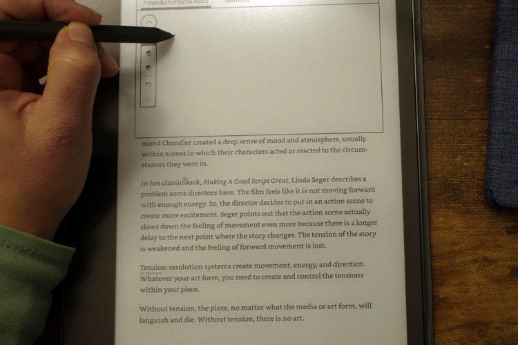Ein bestimmtes Wort zu unterstreichen ist bei Kindle Scribe leider nicht möglich Ein bestimmtes Wort zu unterstreichen ist bei Kindle Scribe leider nicht möglich