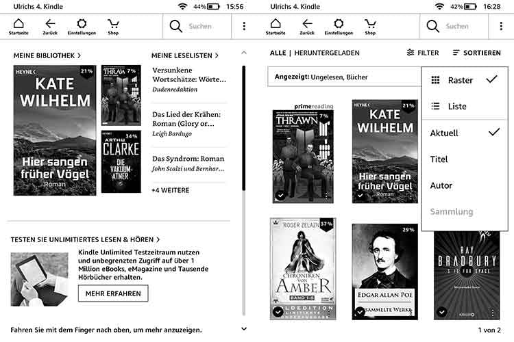 Die eBook-Verwaltung auf dem Kindle Paperwhite 2021will durchdacht sein. Für Durchblick sorgen Filter und Sortierungen Die eBook-Verwaltung auf dem Kindle Paperwhite 2021will durchdacht sein. Für Durchblick sorgen Filter und Sortierungen