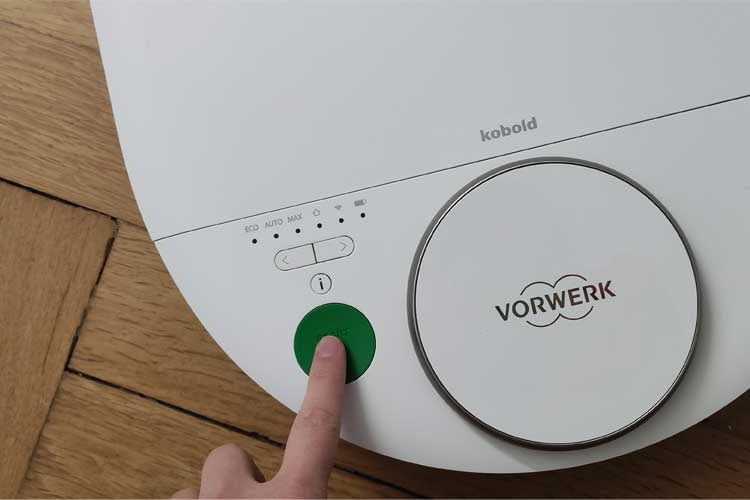 Bedientasten, LEDs und die Laser auf der Oberseite von Kobold VR7 Bedientasten, LEDs und die Laser auf der Oberseite von Kobold VR7