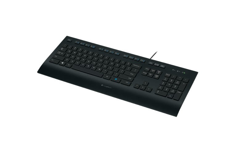 Die Logitech K280e Pro Tastatur bietet einen Ziffernblock und eine Handballenablage Die Logitech K280e Pro Tastatur bietet einen Ziffernblock und eine Handballenablage