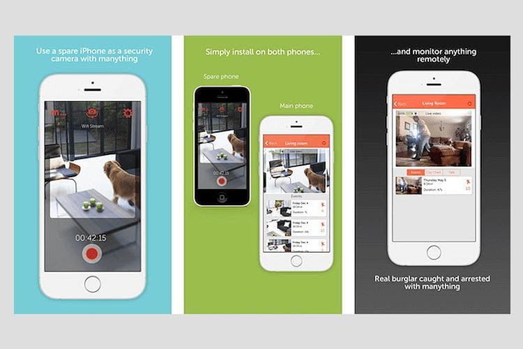 Die Manything Home Security Überwachungskamera App kann auch Geräusche übertragen Die Manything Home Security Überwachungskamera App kann auch Geräusche übertragen