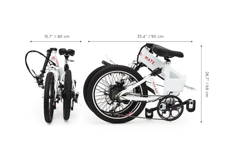 Die Maße von E-Bike Mate im geklappten Zustand Die Maße von E-Bike Mate im geklappten Zustand