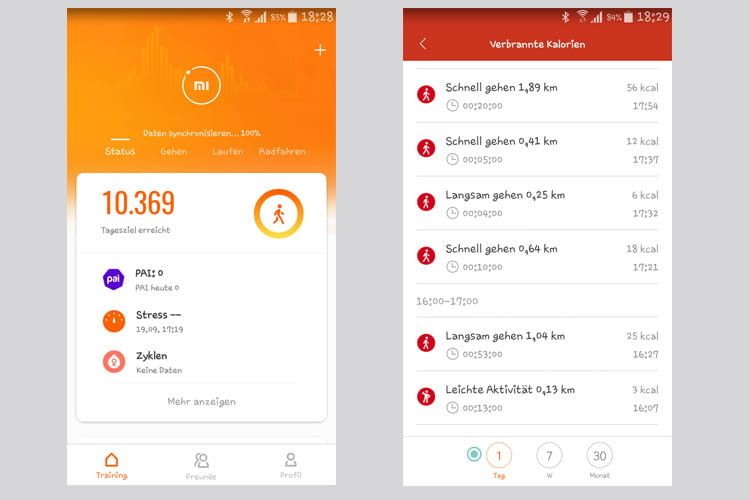 Das Mi Band 5 zählt nicht nur Schritte, sondern analysiert diese auch Das Mi Band 5 zählt nicht nur Schritte, sondern analysiert diese auch