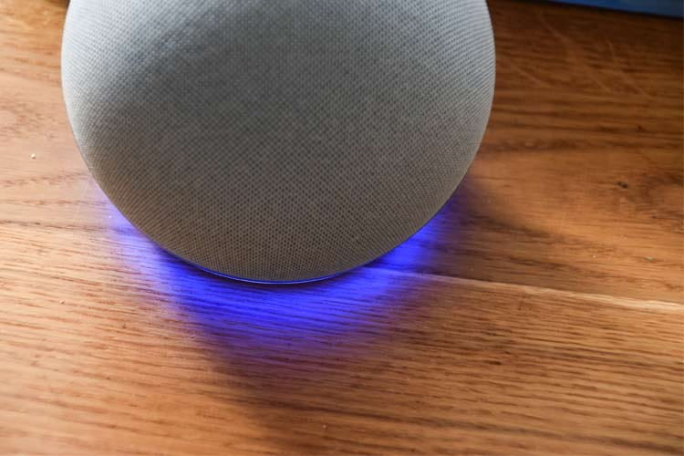Alexa (hier auf einem Amazon Echo 4) hilft dabei Einkäufe zu organisieren Alexa (hier auf einem Amazon Echo 4) hilft dabei Einkäufe zu organisieren