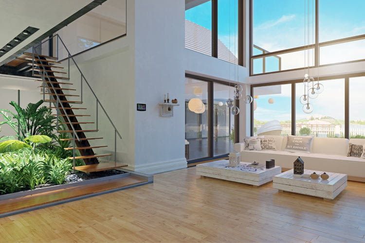 In einem Smart Home sind alle Wohnelemente miteinander verbunden In einem Smart Home sind alle Wohnelemente miteinander verbunden