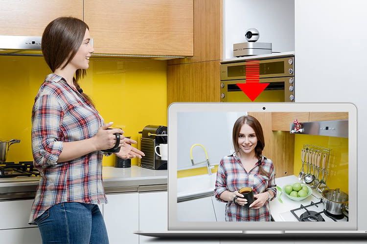 Die um 360° freischwebende Kamera von Moon hat mit ihrem 130°-Blickwinkel alles im Auge Die um 360° freischwebende Kamera von Moon hat mit ihrem 130°-Blickwinkel alles im Auge