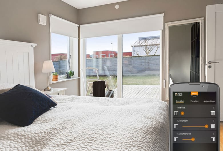 Per App Abläufe definieren mit dem MOVE Jalousienmotor Per App Abläufe definieren mit dem MOVE Jalousienmotor