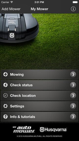 Abbildung der Husqvarna My Automover App für iOS Abbildung der Husqvarna My Automover App für iOS