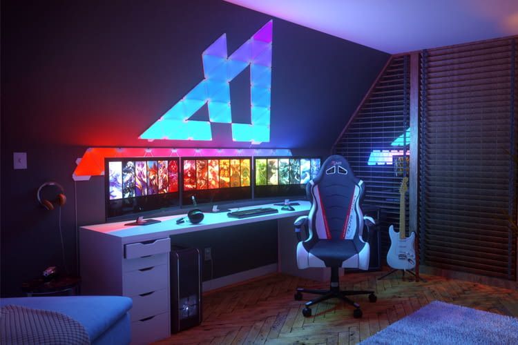 Die dreieckigen Aurora Paneele sind beliebig miteinander zu Mustern kombinierbar Die dreieckigen Aurora Paneele sind beliebig miteinander zu Mustern kombinierbar