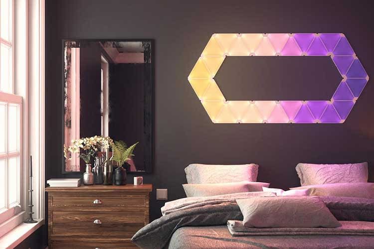 Auch im Schlafzimmer machen die Nanoleaf Light Panels Rhythm eine gute Figur Auch im Schlafzimmer machen die Nanoleaf Light Panels Rhythm eine gute Figur