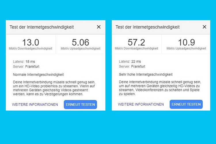 Im Test hat Google Nest Wifi ganze Arbeit geleistet und den Datendurchsatz um das ca. 4-fache erhöht Im Test hat Google Nest Wifi ganze Arbeit geleistet und den Datendurchsatz um das ca. 4-fache erhöht